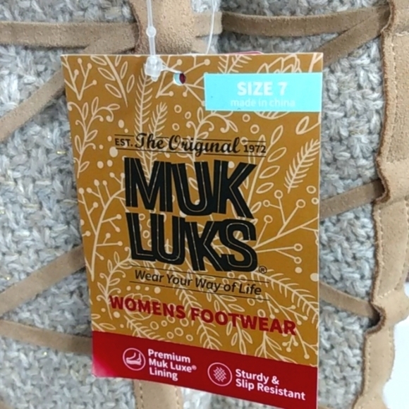 MUK LUKS SUEDE FUR LINED SLIP RESISTANT MEMORY FOAM WATER REPELLENT BOOTS SZ 7 - Picture 11 of 11